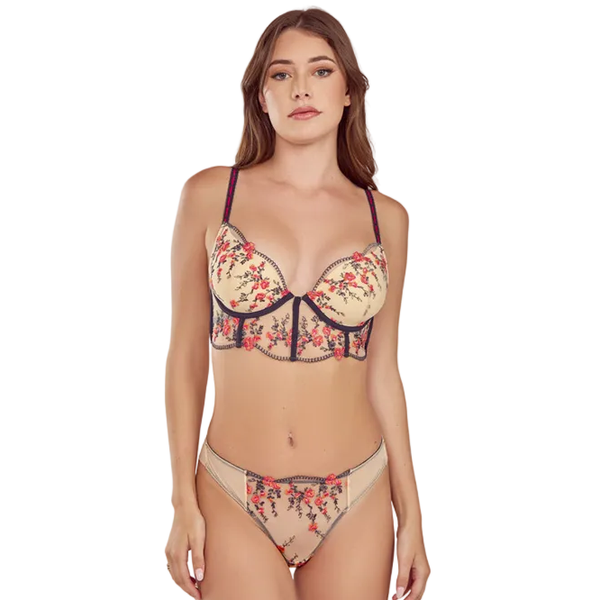 Secret Garden Push Up Bra and Panty Set