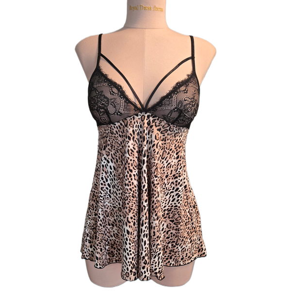 Animal Print & Micro Lace Babydoll
