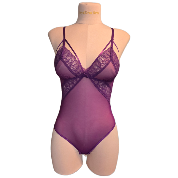 Purple Passion Lace and Mesh Teddy