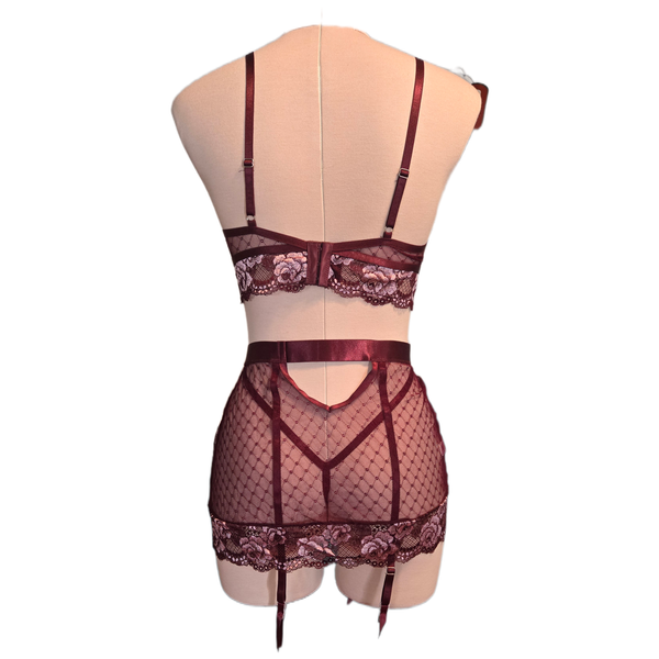 Midnight Tease 3 Piece Garter Skirt Set