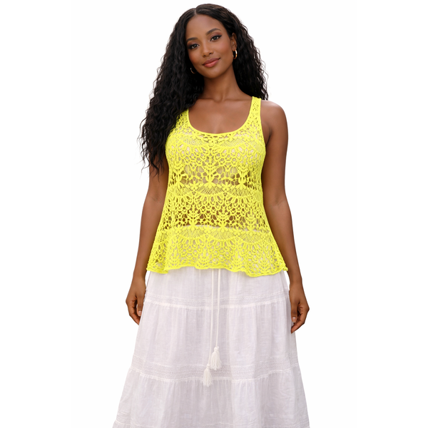 Boho Breeze Lace Racerback Tank Top