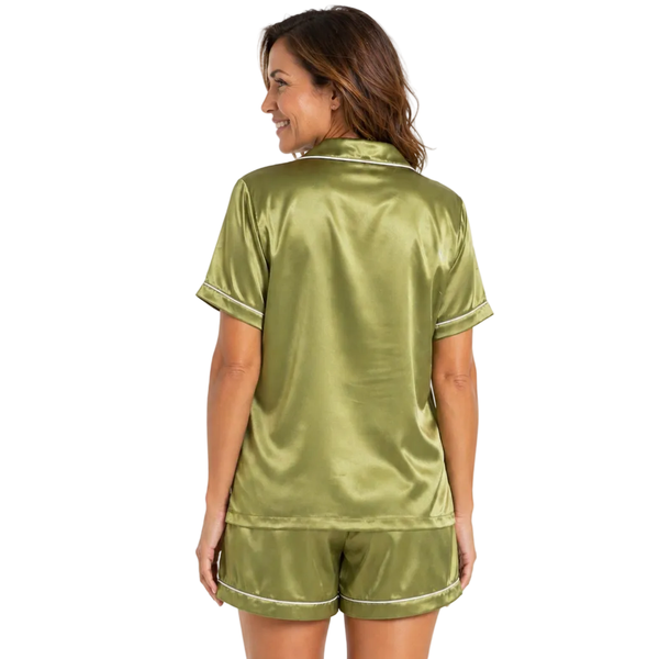Short Sleeve Satin Pajamas