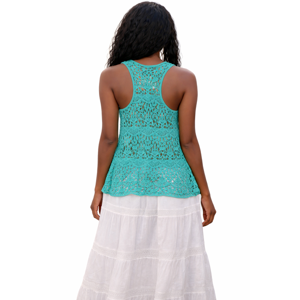 Boho Breeze Lace Racerback Tank Top