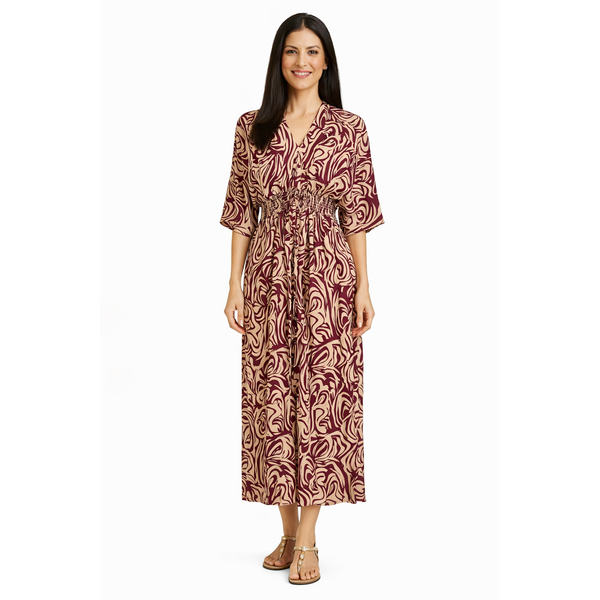 Cinnamon Swirl Boho Maxi Dress