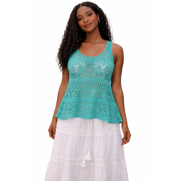 Boho Breeze Lace Racerback Tank Top