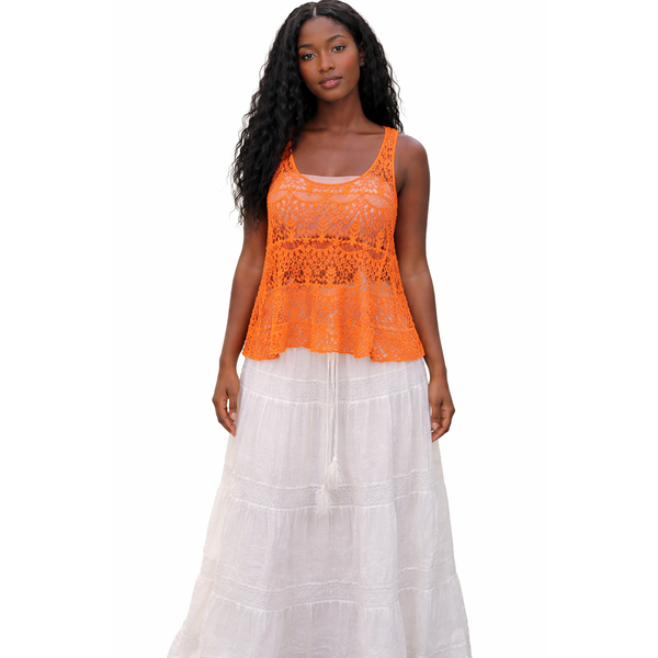 Boho Breeze Lace Racerback Tank Top