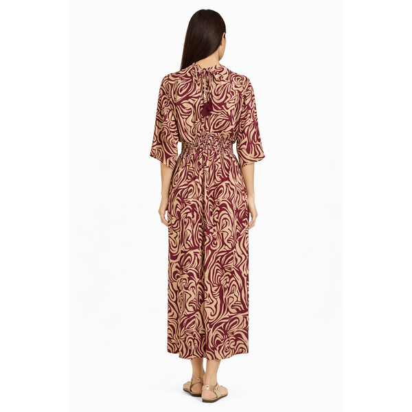 Cinnamon Swirl Boho Maxi Dress