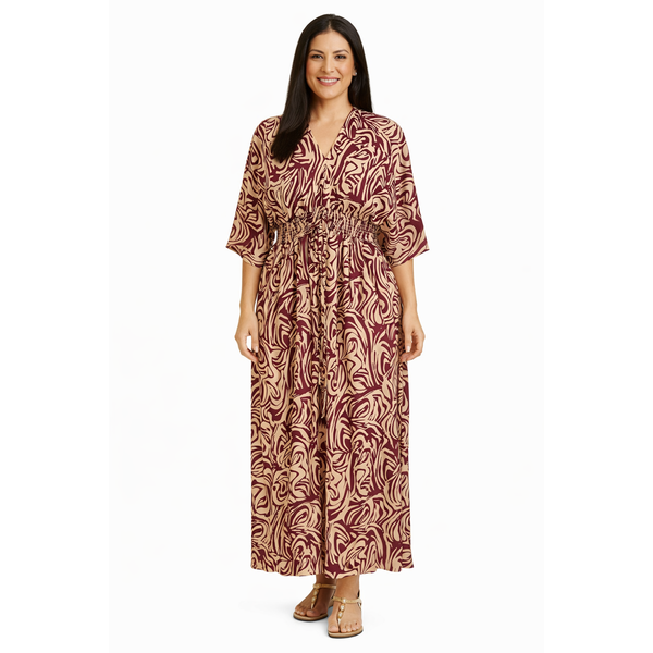 Cinnamon Swirl Boho Maxi Dress