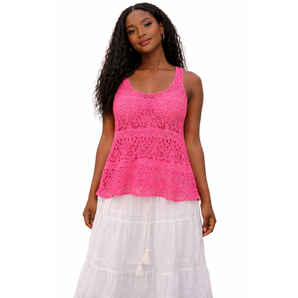 Boho Breeze Lace Racerback Tank Top