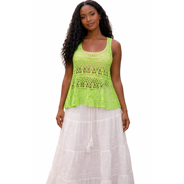 Boho Breeze Lace Racerback Tank Top