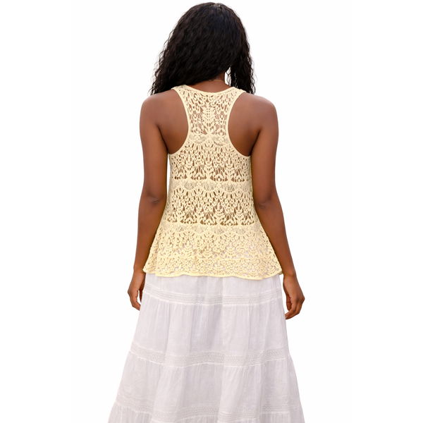 Boho Breeze Lace Racerback Tank Top