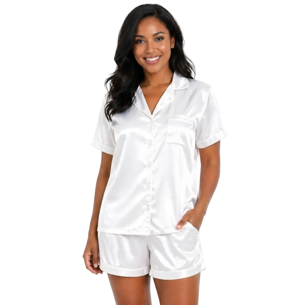 Short Sleeve Satin Pajamas