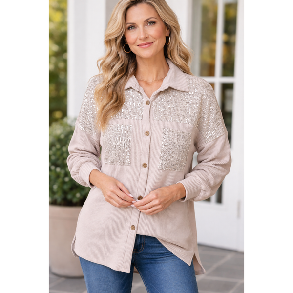 Champagne Coast Button Up Blouse