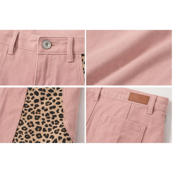 Animal Print Denim Shorts