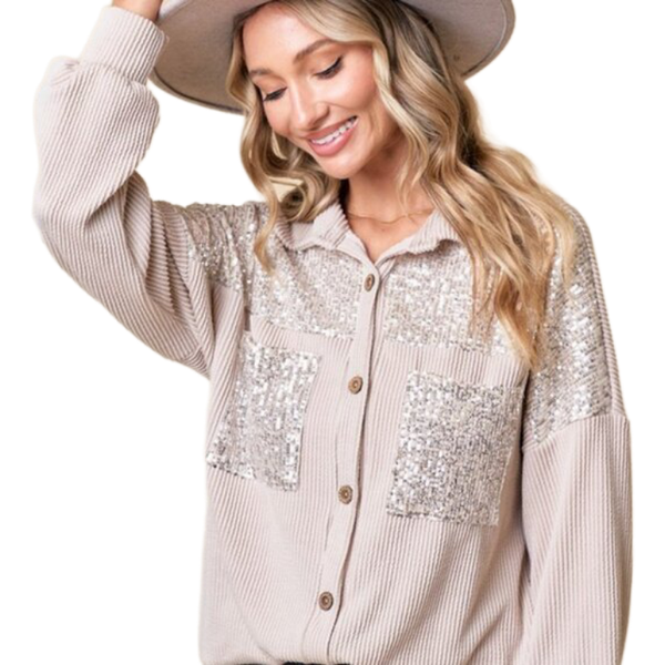 Champagne Coast Button Up Blouse